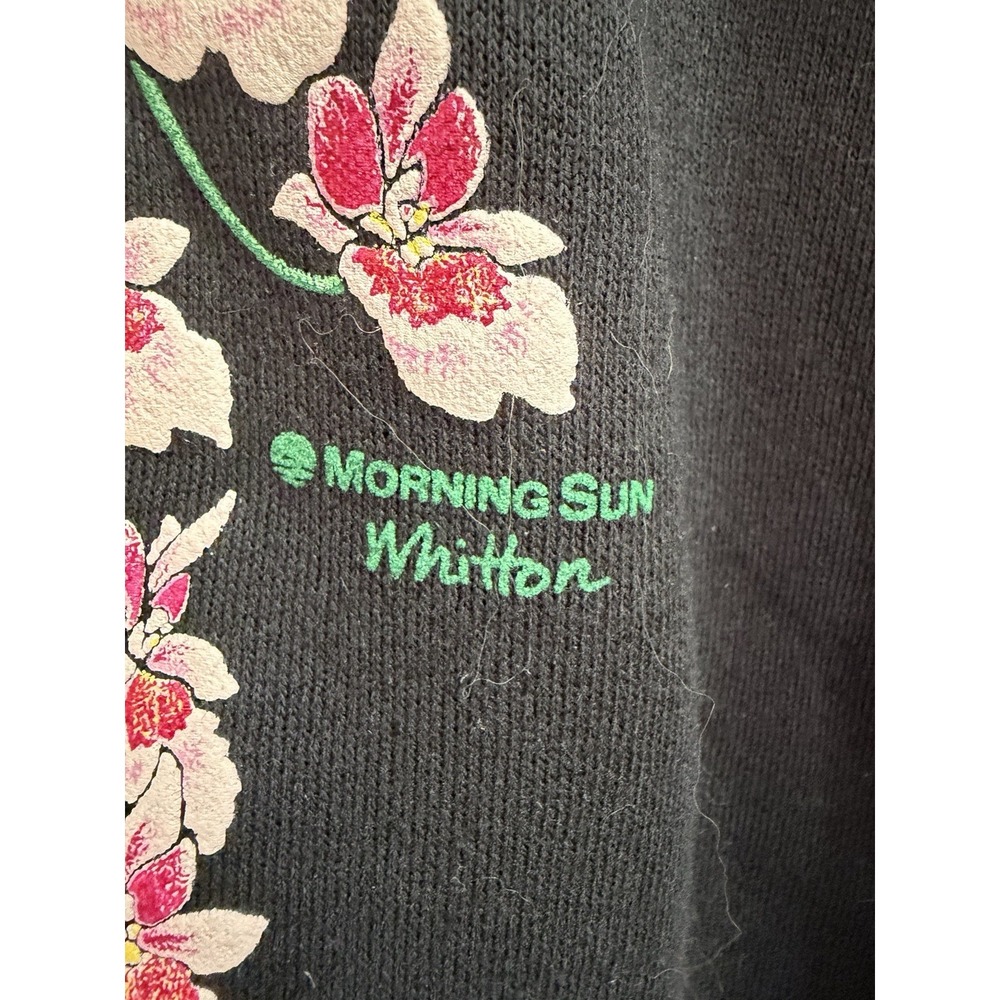 Vintage 90s Morning Sun Floral Garden Size Large Grandma Sweatshirt Orchid NOS - Picture 2 of 11